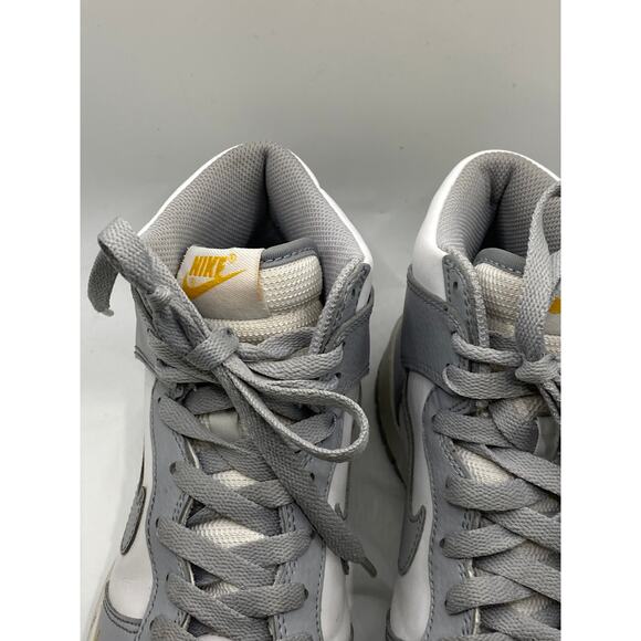 NIKE Youth Wolf Gray Marigold Lace-Up Dunk High Next Nature GS Sneakers SZ 6Y - Picture 7 of 8